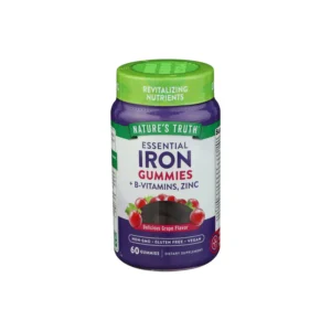 Essential Iron + B-Vitamins, Zinc, Natural Grape, 60 Gummies